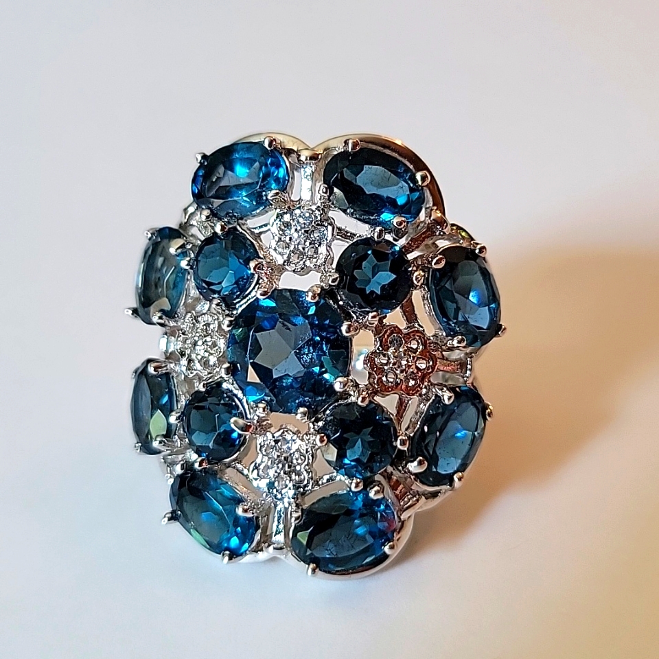 Rarities Carol Brodie London Blue Topaz, White Topaz 925ss Ring